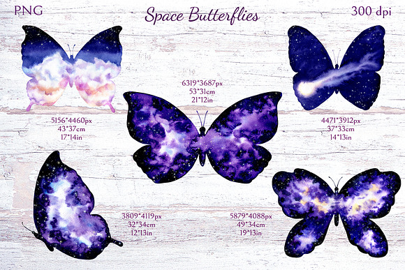 Space Butterflies in Illustrations - product preview 5