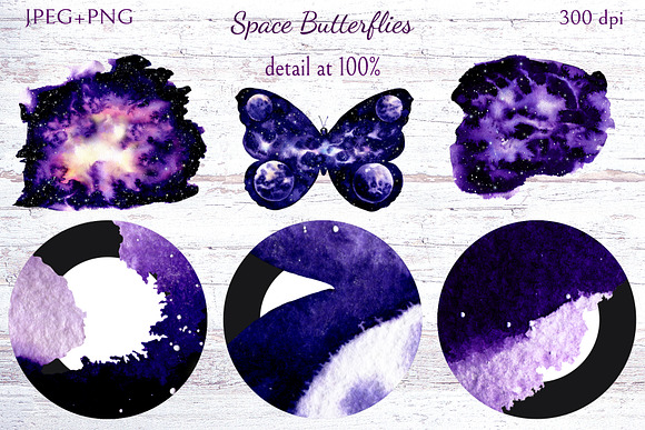 Space Butterflies in Illustrations - product preview 7