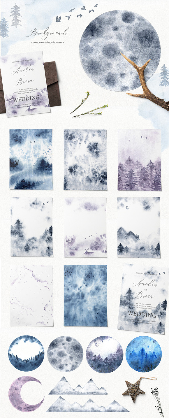 Winter Wonderland - watercolor set in Illustrations - product preview 1