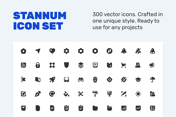 Stannum Icon Set - 300 Solid icons! in Money Icons - product preview 1
