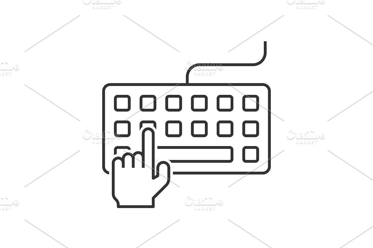 Hand typing on keyboard in Icons - product preview 8
