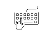 Hand typing on keyboard