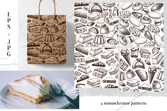 Italian Desserts & Pastries Set in Illustrations - product preview 3