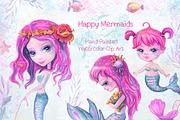 Watercolor Mermaids Clip Art
