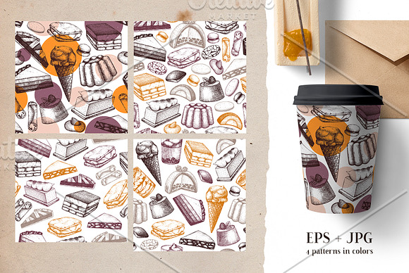 Italian Desserts & Pastries Set in Illustrations - product preview 4
