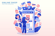 Online Shop - Vector Illustration