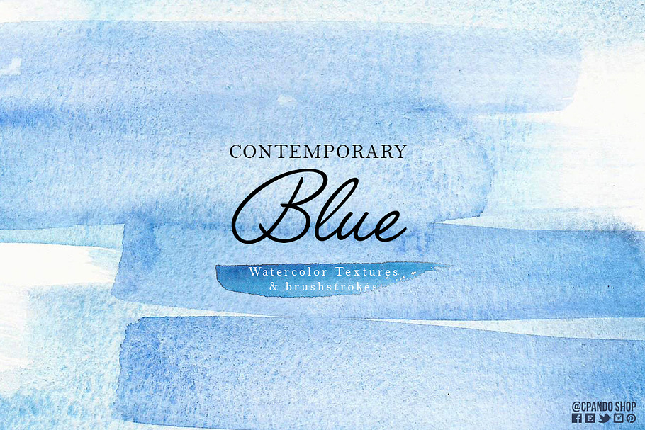 Contemporary Blue Watercolor  in Illustrations - product preview 8