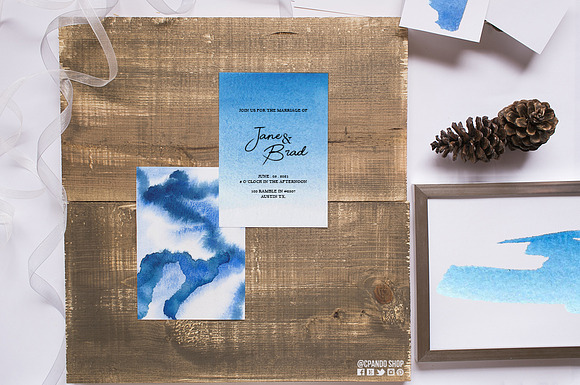 Contemporary Blue Watercolor  in Illustrations - product preview 4