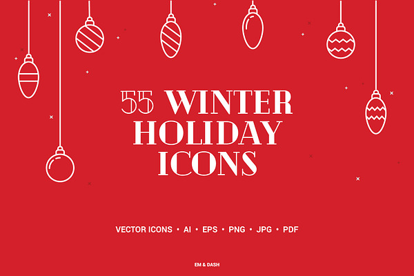 55 Winter Holiday Icons