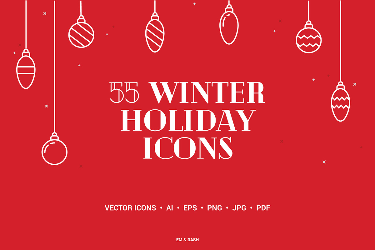 55 Winter Holiday Icons in Icons - product preview 8