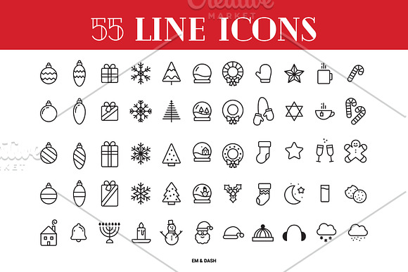 55 Winter Holiday Icons in Icons - product preview 1