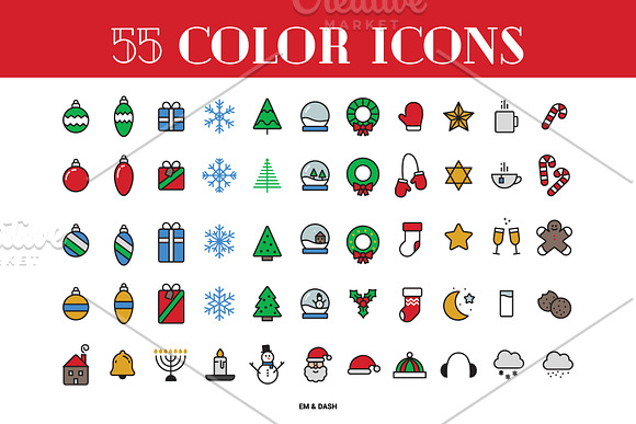 55 Winter Holiday Icons in Icons - product preview 2