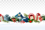 Holiday Christmas panorama. Vector