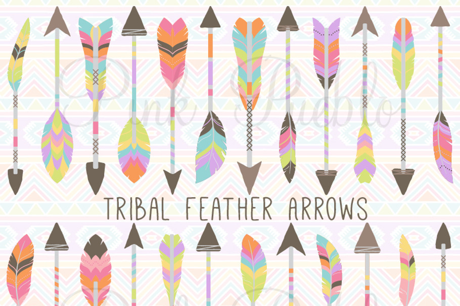 Tribal Feather Arrow Clipart Vectors in Illustrations - product preview 8