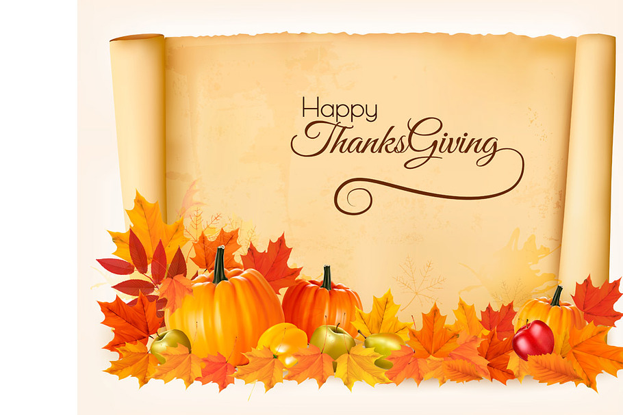 Happy Thanksgiving Background Vector in Illustrations - product preview 8