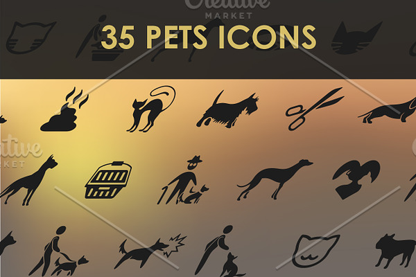 Set of pets icons.