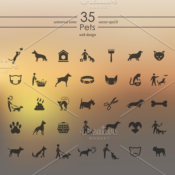 Set of pets icons. in Graphics - product preview 1