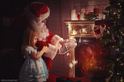 Santa Fireplace Digital Backdrop