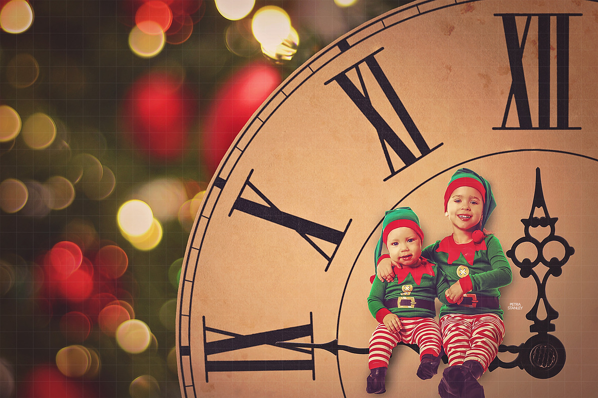 New Year Clock Christmas Backdrop in Add-Ons - product preview 8