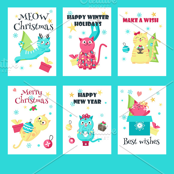 Christmas animals cards and patterns in Patterns - product preview 1