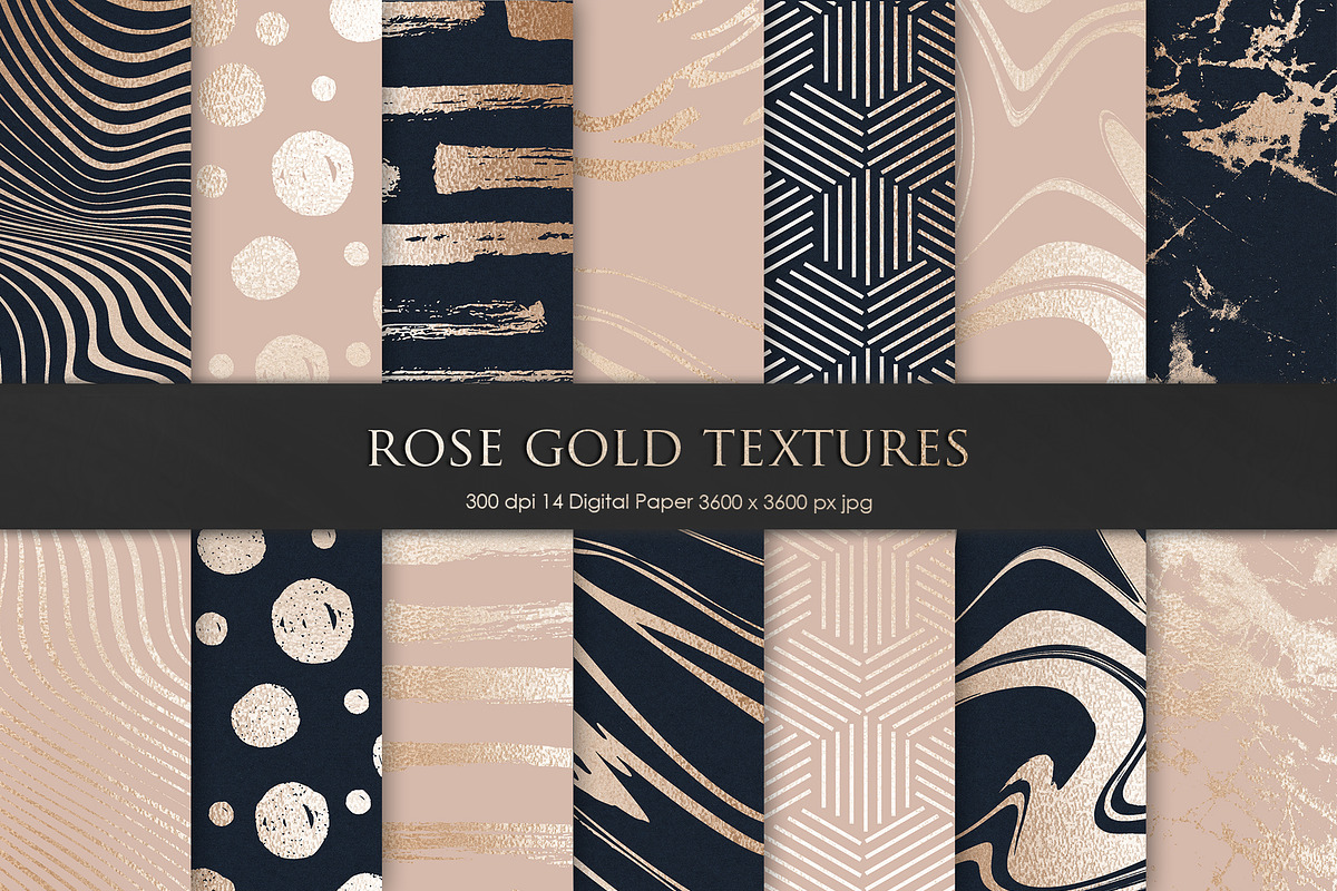 Rose Gold Marble & Foil Backgrounds in Textures - product preview 8