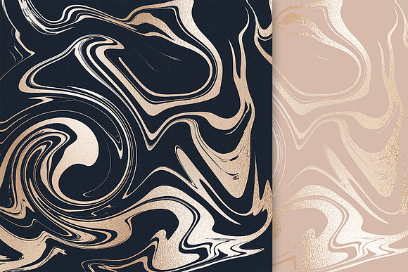 Rose Gold Marble & Foil Backgrounds in Textures - product preview 4