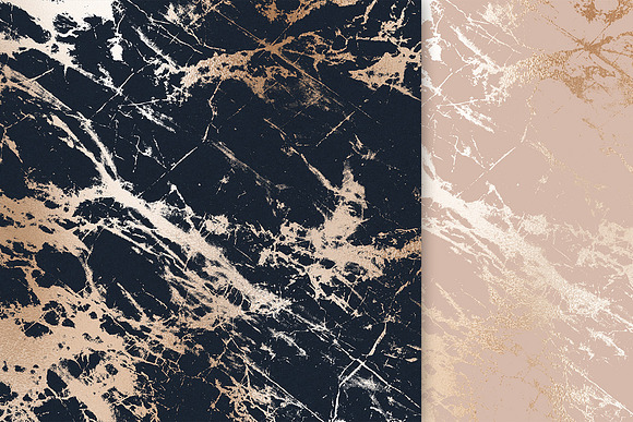 Rose Gold Marble & Foil Backgrounds in Textures - product preview 7