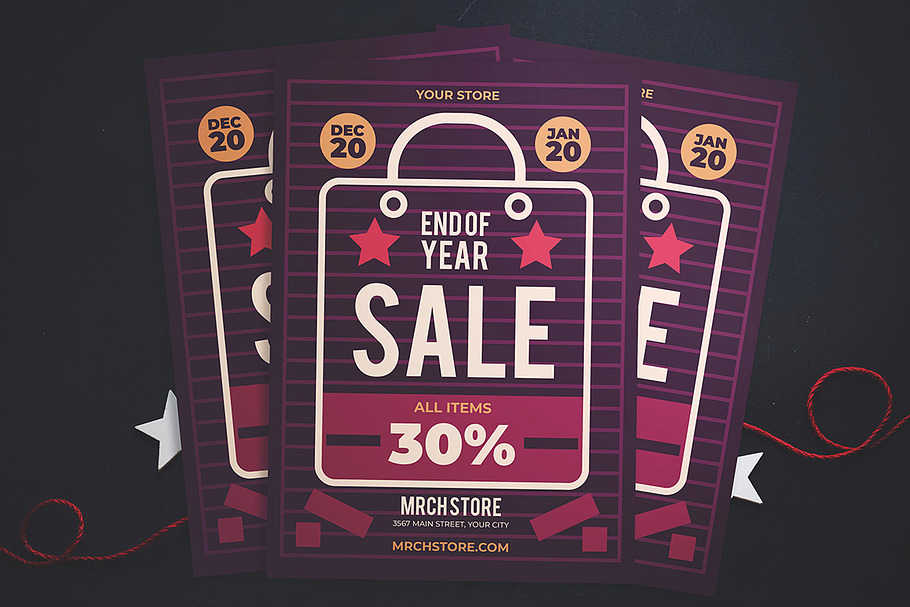 End Of Year Sale Flyer in Flyer Templates - product preview 8