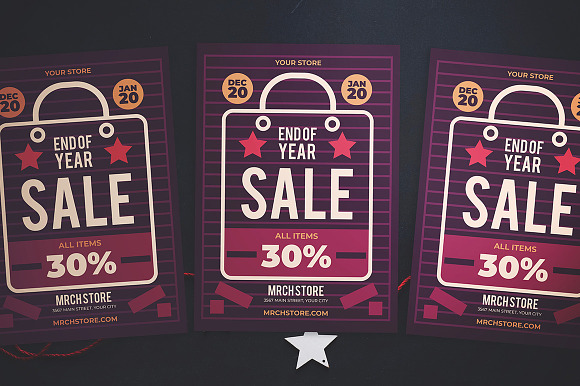 End Of Year Sale Flyer in Flyer Templates - product preview 2