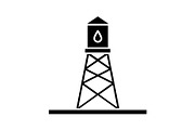 Oil rig glyph icon