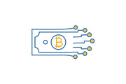 Digital money color icon