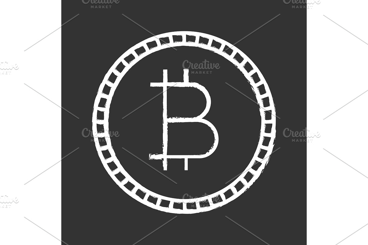 Bitcoin chalk icon in Icons - product preview 8
