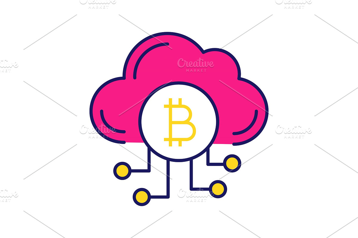 Cryptocurrency cloud mining icon in Icons - product preview 8