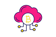 Cryptocurrency cloud mining icon