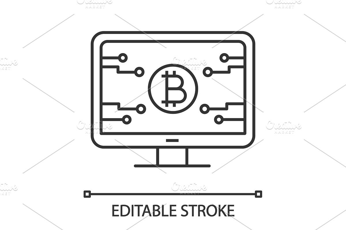 Bitcoin official webpage linear icon in Icons - product preview 8
