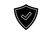 Security approved glyph icon