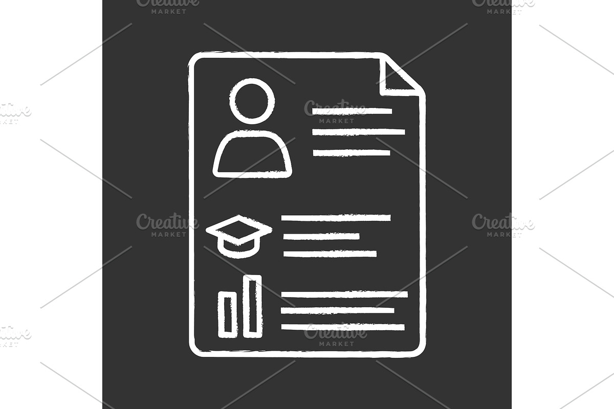 Resume chalk icon in Icons - product preview 8