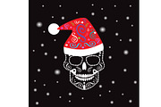 New Year Skull vector background