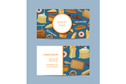 Vector cartoon bakery business card