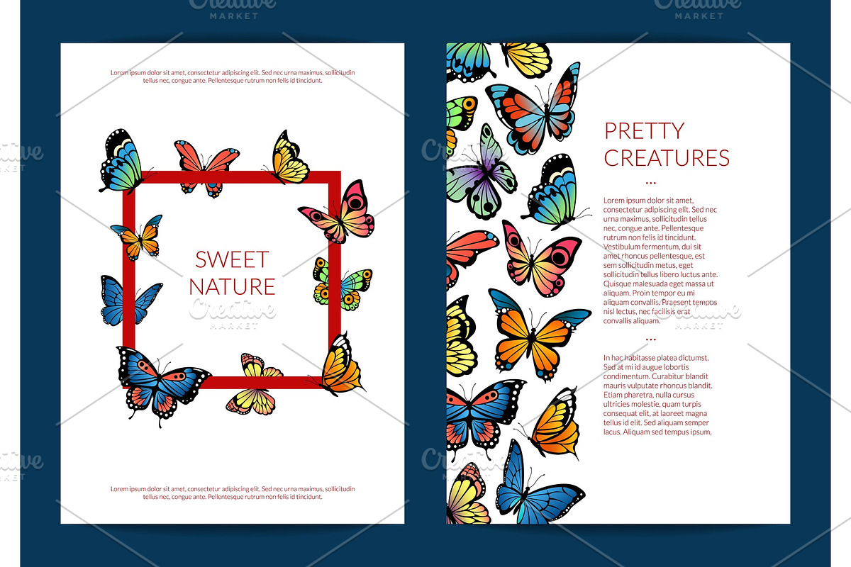 Vector decorative butterflies card in Graphics - product preview 8