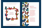 Vector decorative butterflies card