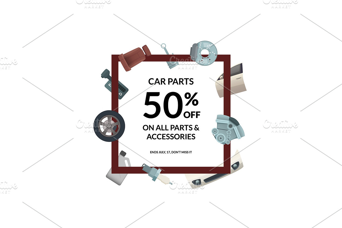 Vector car parts frame place for in Graphics - product preview 8