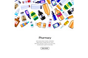 Vector pharmacy medicine bottles and