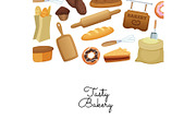Vector cartoon bakery background