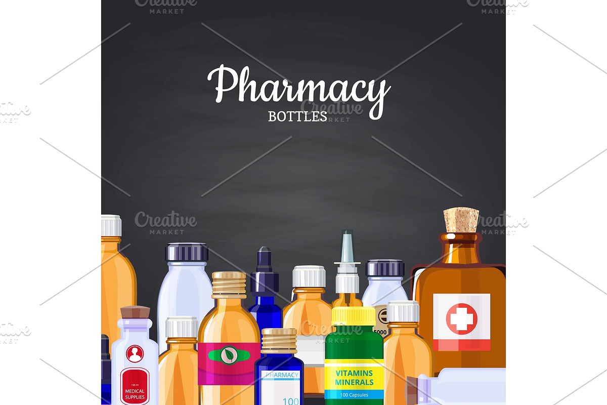 Vector pharmacy medicine bottles in Graphics - product preview 8