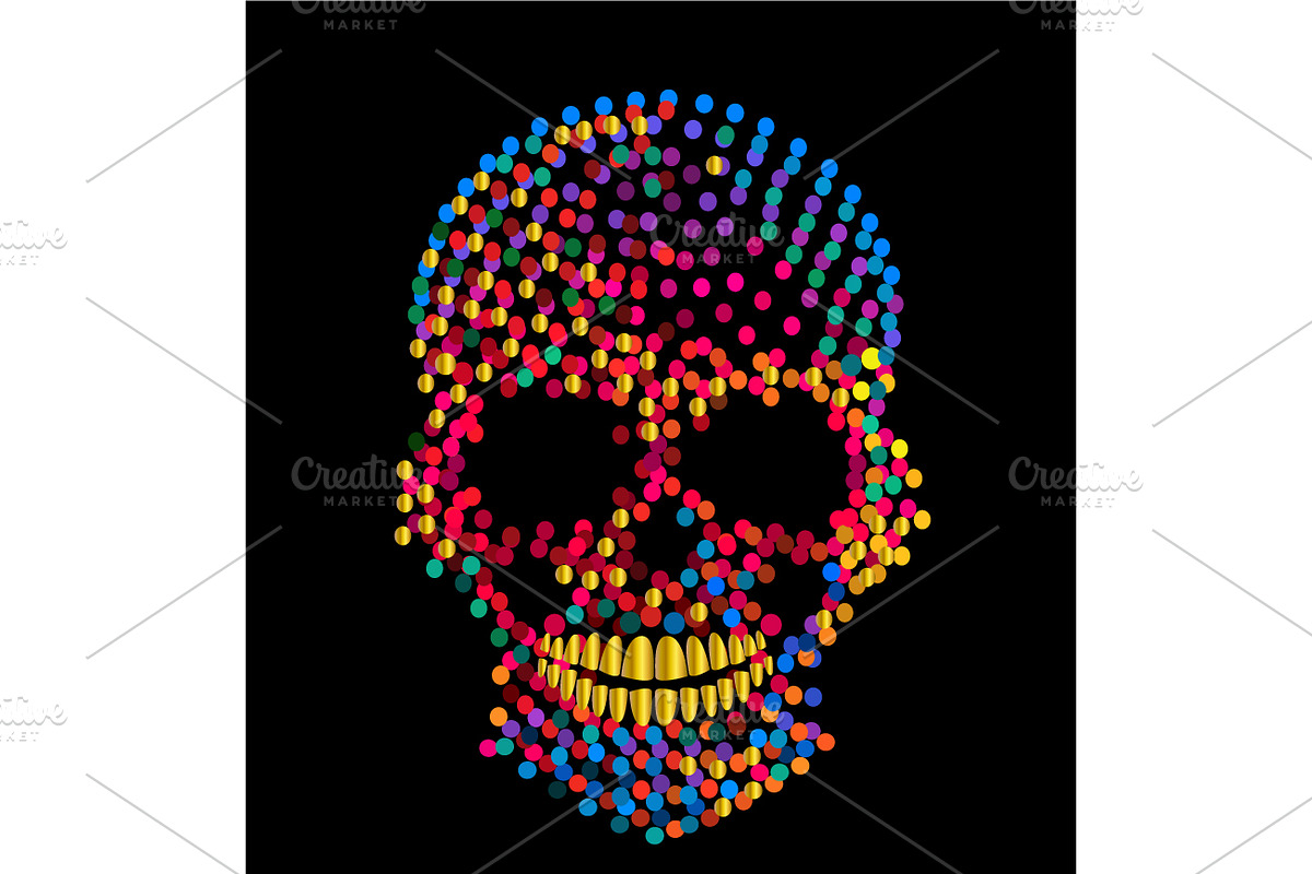 Vivid colors skull icon, artistic  in Graphics - product preview 8