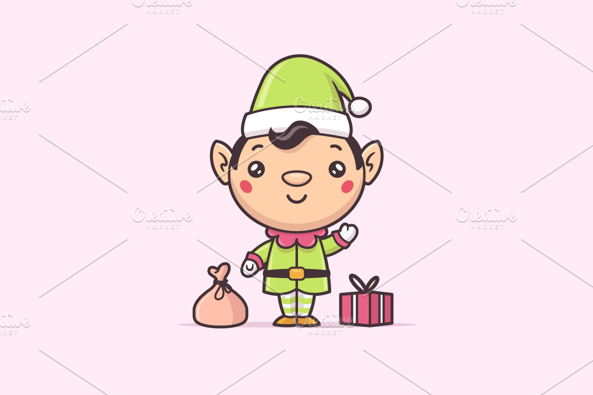 Chrtistmas Elf Kawaii in Illustrations - product preview 8