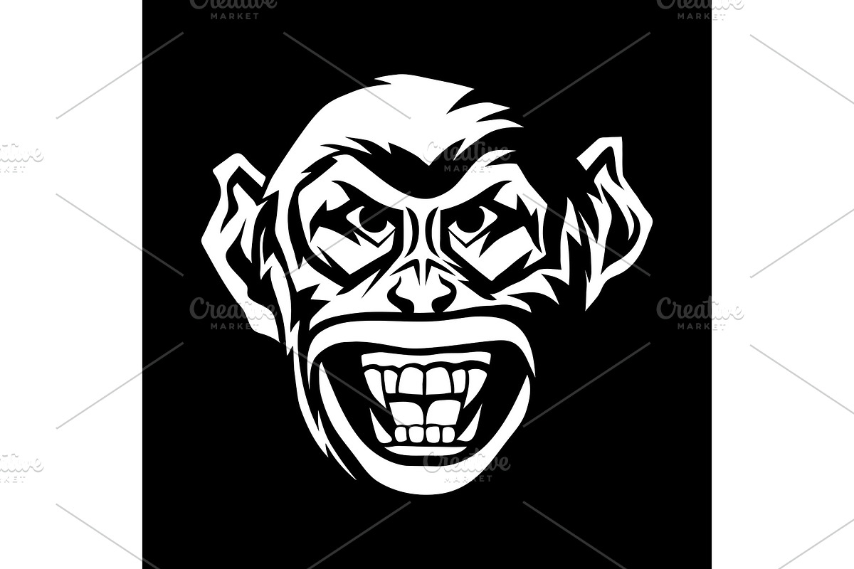 Angry monkey head. in Illustrations - product preview 8