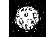 Illustration of moon. Satellite with