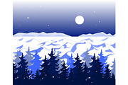Winter panoramic landscape with